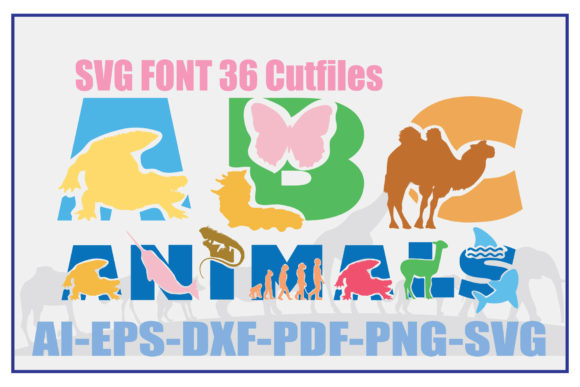 ABC Animals Font 38 Bundle Files: Graphics & Crafts