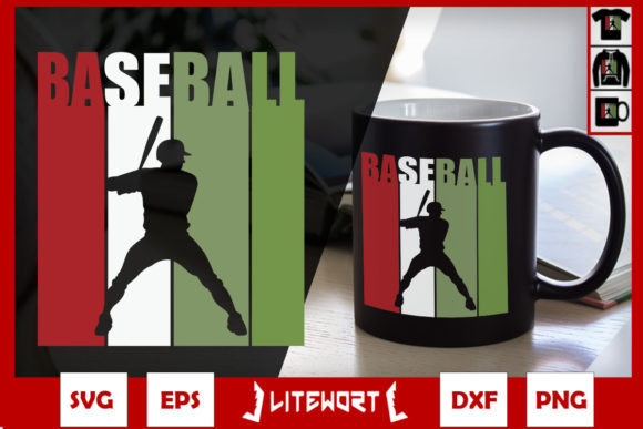 Baseball Vintage Retro Player Silhouette Graphics & Crafts