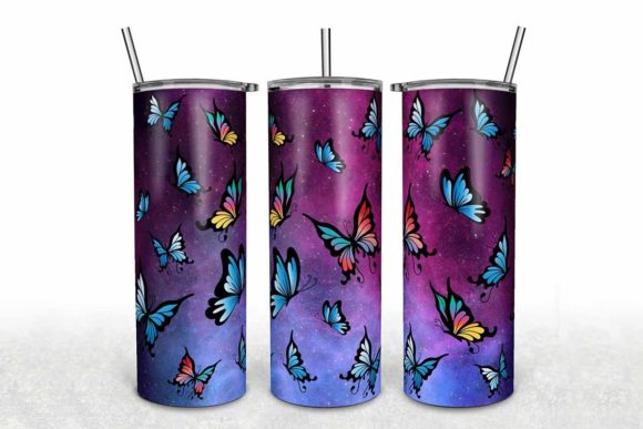 Butterfly Galaxy Seamless, 20oz Skinny Graphics