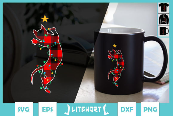 Christmas Cat Plaid Christmas Tree Cat Graphics
