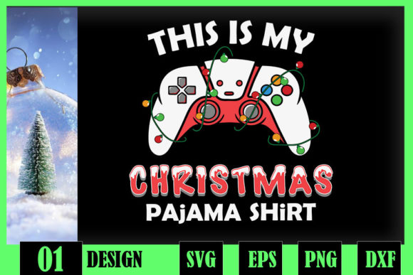 Christmas Pajama Gamer Controller Graphics