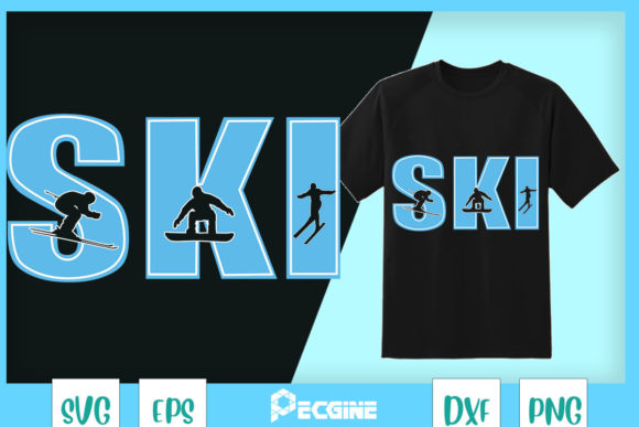 Cool Distressed Skiing for Skier: Graphics & T-Shirt Designs