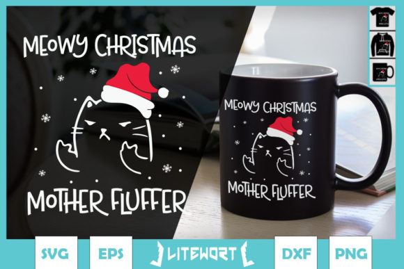 Meowy Catmas Mother Fluffer Funny Cat: Graphics and Crafts