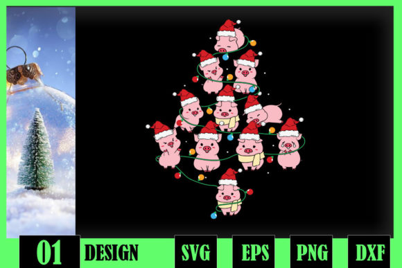 Pig Christmas Tree Merry Pigmas Xmas Graphics