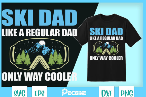 Ski Dad Funny Cute Winter Skiing Graphics
