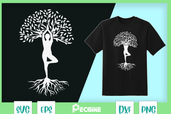 Tree of Life with Om Symbol Yoga Graphics