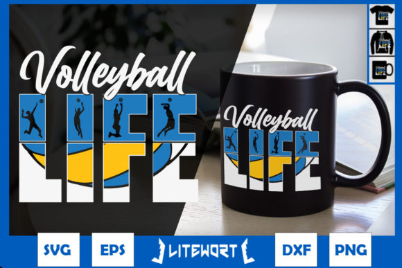 Volleyball Life Volleyball Silhouette Graphics